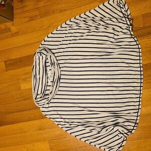 Max Studio Navy and Cream Striped  Poncho